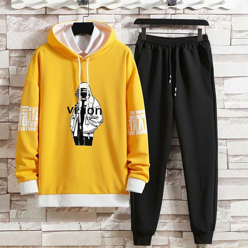 Spring & Autumn Hooded Sweater Suit Teen Student Clothing Casual Pullover Sports Suit for Young Men