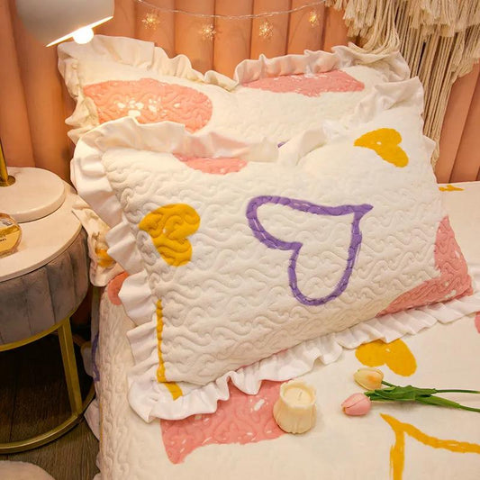 Coral Velvet Pillow Case Pair Pack Thick Pillow Case Girls Bedroom Pillow Core Liner Cover 48x74cm