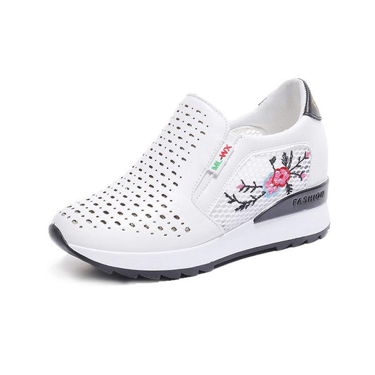 Women Summer Fashion White Hollow Sneakers Breathable Student Sport Running Shoes