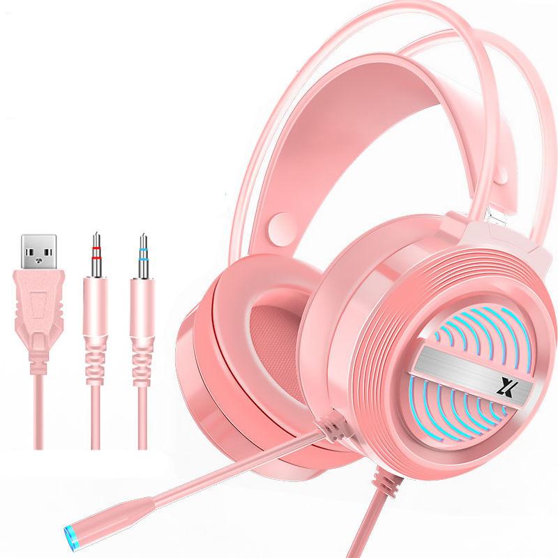 E-sports Gaming Headset Head-mounted Computer Earphones for Eating Chicken Desktop Internet Cafe Mobile Wired Headset