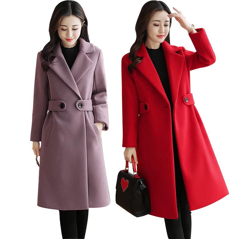 Fall Winter Double Sided Fabric Wool Suit Long Loose Fabric Overcoat Womem's Clothing Coat