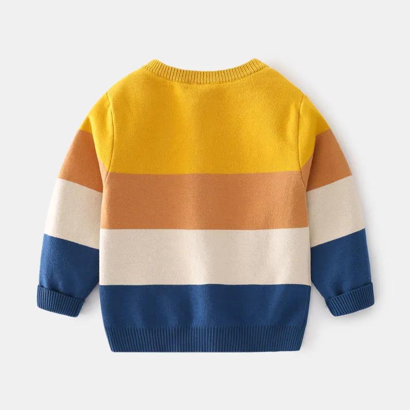 Sweaters Children's Clothing Boys Double-layer Sweater Autumn Boy Abstract Animal Jacquard Handsome Bottoming Cotton Sweater