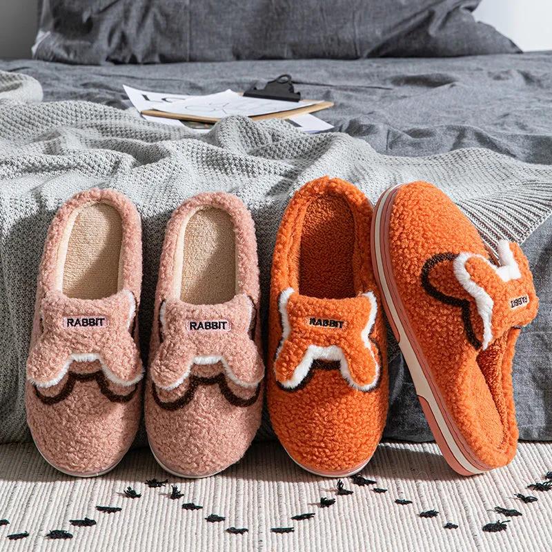 Fall/winter Girls' Cotton Slippers Super Non-slip Warm Anti-fouling Flat Shoes Leisure and Home Essentials