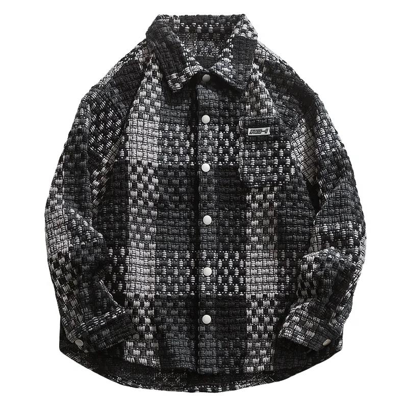 Autumn Men's Plaid Jacket Spring and Autumn All-match Jacket Couple Loose Casual Top