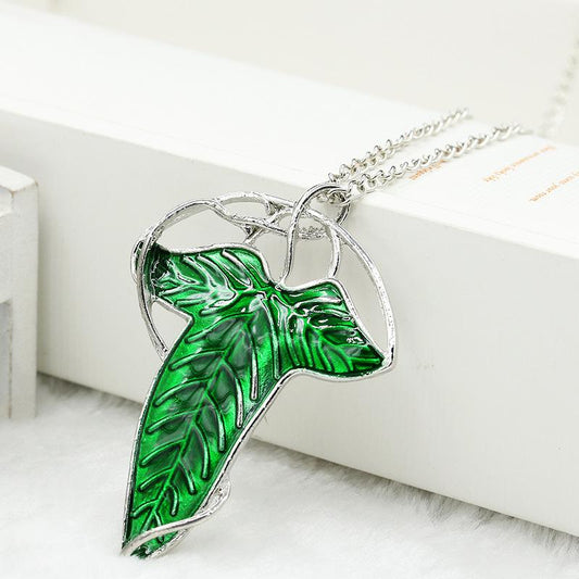 Europe and The United States Film and Ring Lord of The Rings Leaf Brooch Pendant Dual-use Type