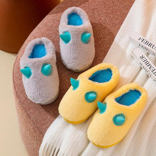 Children's Cotton Slippers Autumn Winter Indoor Warmth Non-slip Cute Baby Half-coated Slippers for Girls