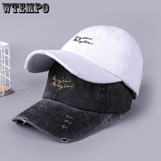 Letter Embroidered Baseball Cap Men and Women Spring Fashion Hole Outdoor Couple Visor Cap