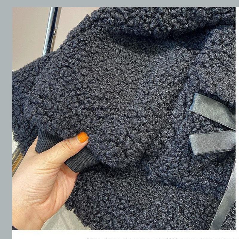 Girls Lamb Wool Warm and Windproof Jacket Autumn and Winter Thick Hooded Winter Clothes