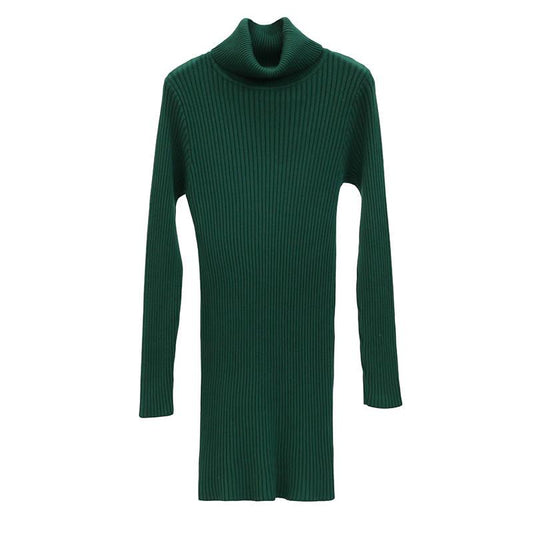 2019 Autumn Winter Casual Knitted Ladies Sweater Long Sleeve Turtleneck Women Tops Sweaters Dress