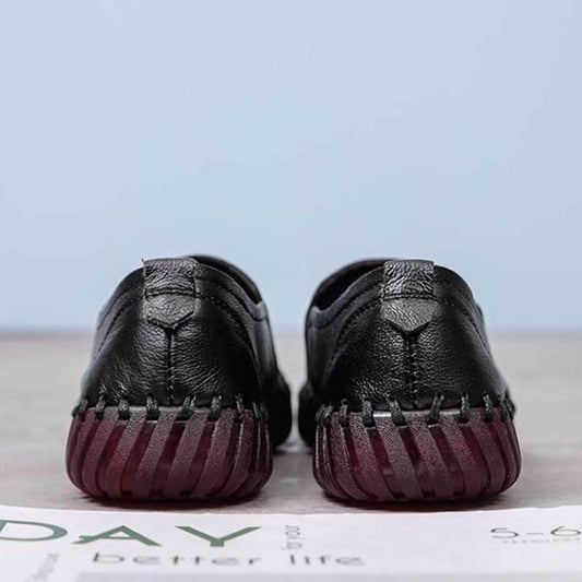 Comfortable Shoes Women Single Shoes Leather Mother Shoes Flat Slip On Shoes Non-slip Moccasins