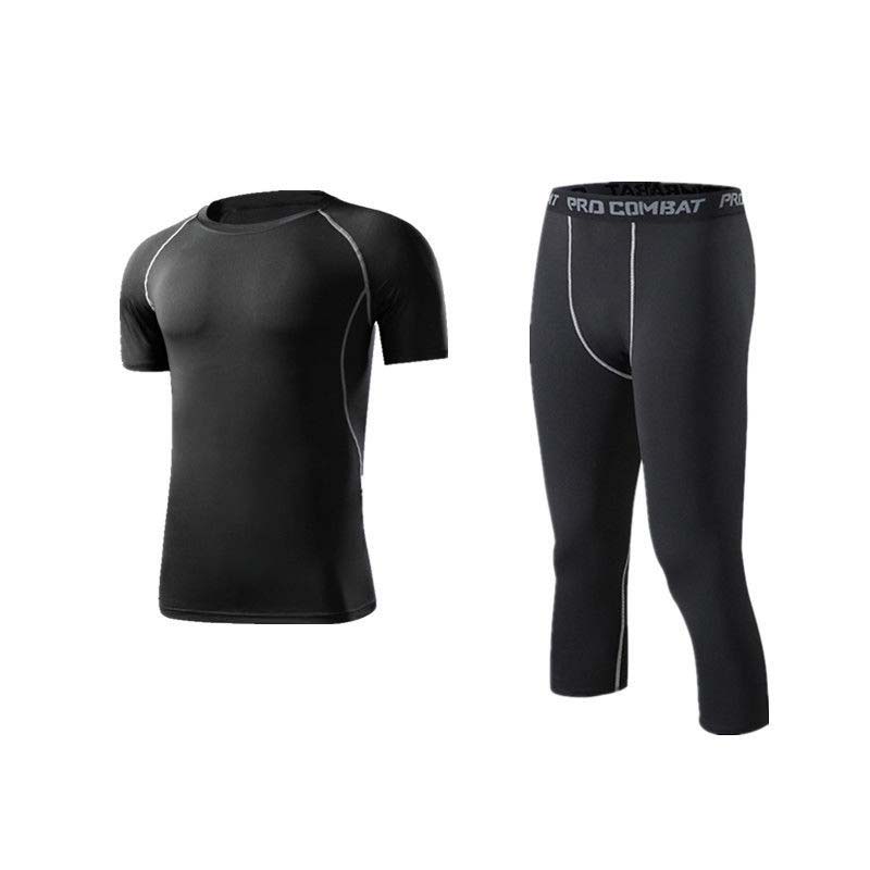 Men's Fitness Suit Stretch Fitness Clothes Outdoor Running Sports Tights Training Clothes