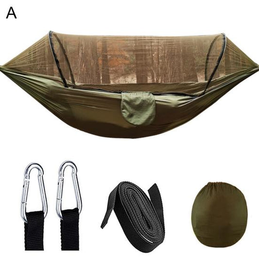 Fully Automatic Speed-opening Mosquito Net Hammock Outdoor Sleeping Swing Camping Anti-rollover Mesh Hammock