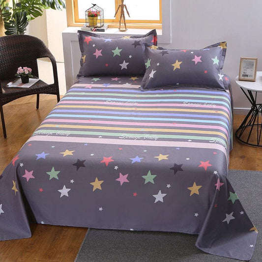 Bedding Large Cotton Sheets Good Air Permeability Washable Single and Double Beds Two Pillowcases and One Bed Sheet with Delicate Patterns