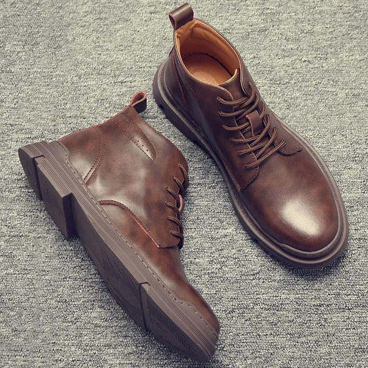 Autumn and Winter Martin Boots Men's Leather Casual Trend Boots Daily Casual Sports Men's Martin Boots