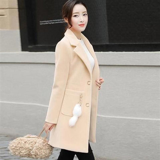 Woman's clothing Long Sleeve Warm Jacket Large size Woolen coat Autumn Winter Large Size
