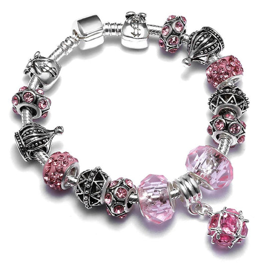 2 Colors Vintage Crown Shaped Beads Bracelet Pretty Diy Beads Bracelet for Women Gift