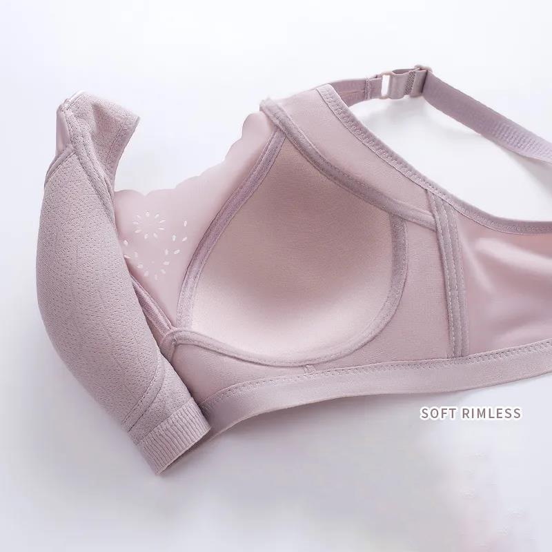 Thin Underwear Women’s Anti-sagging Side Anti-glare Beautiful Back Bra No Steel Ring Gather Thin Underwear Light and Thin