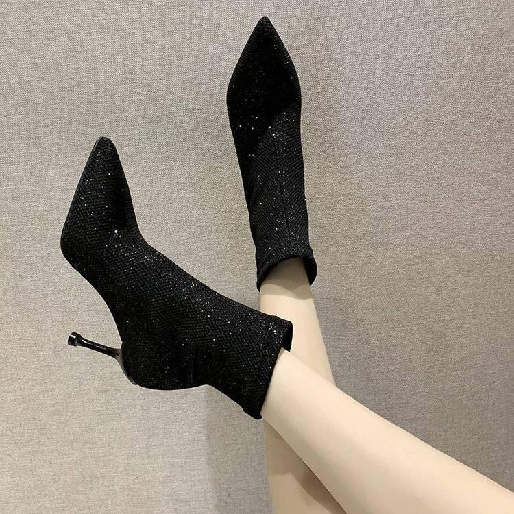 Fashion Ankle Boots Women Pointed Toe High Heel Short Boots Ladies Shoes Winter Martin Boots