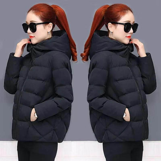 Fashion Increase Autumn and Winter Hooded Padded Jacket Coat Loose and Thin, All-match Lightweight Cotton Jacket Women's Short