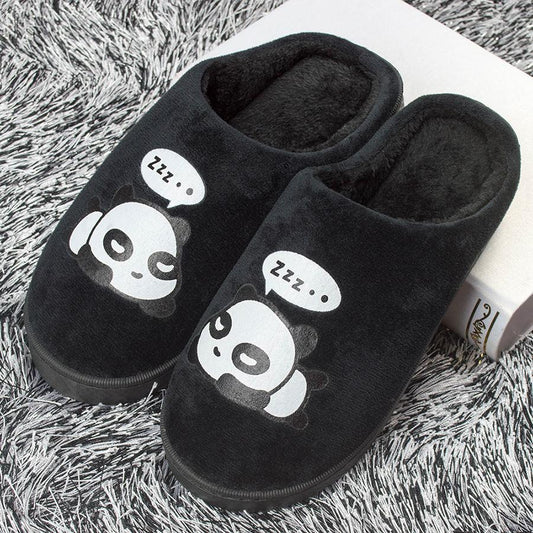 A Pair of Cotton Comfortable Flat Shoessuitable for Autumn and Winter Warmth and Home Leisure