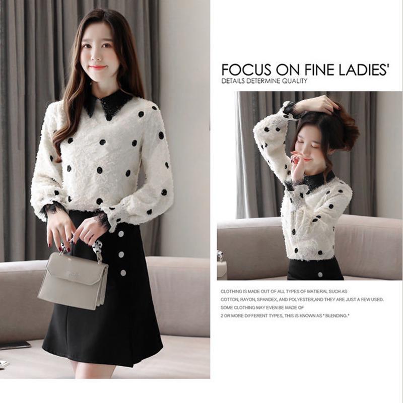 Lace Bottoming Shirt Autumn and Winter Sweet and Sexy Elegant Long-sleeved Loose-fitting Chiffon Sweater Top