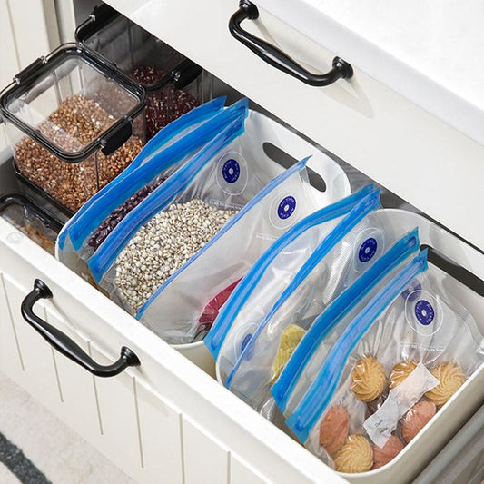 Food Bag Fruit Sealed Bag Self-sealing Packaging Cooked Food Bag Household Manual Fresh-keeping Bag Suction Compressed Bag