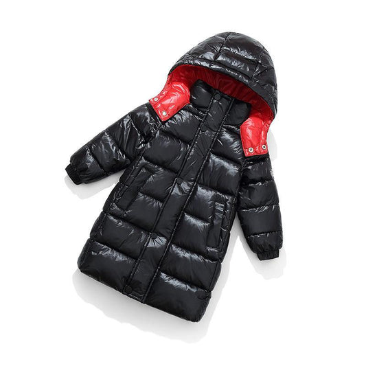 Winter Clothing New Colorful Mid-length Children's Down Jacket Boys and Girls Baby Thickened Middle-aged Children's Jacket Children's Clothing