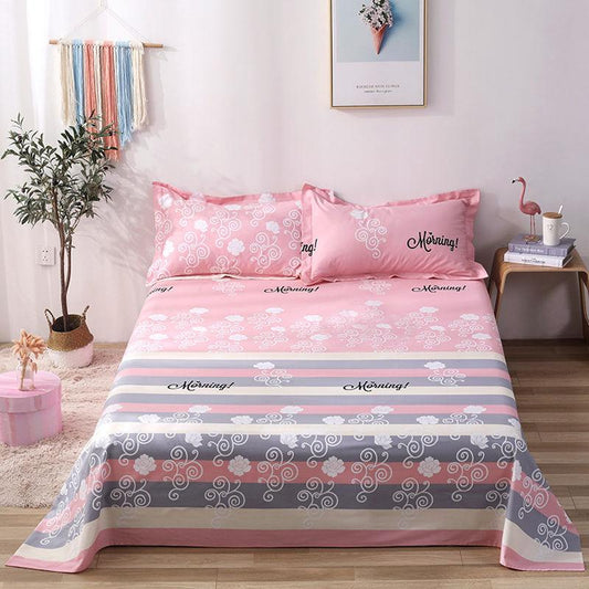 Three-piece Bed Linen Thick Cotton and Old Coarse Cloth Bed Sheet Pillowcase Single Double Bed Can Be Breathable and Washable