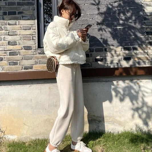 Autumn and Winter Trousers Women's Loose and Thin Fashion Trend Wild Plus Velvet Harlan Leisure Sports Trousers