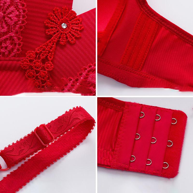 Women's Underwear Thin Breathable Bra Without Steel Ring Gather Sexy Bra Micro-adjustable Lace Pendant Women's Underwear