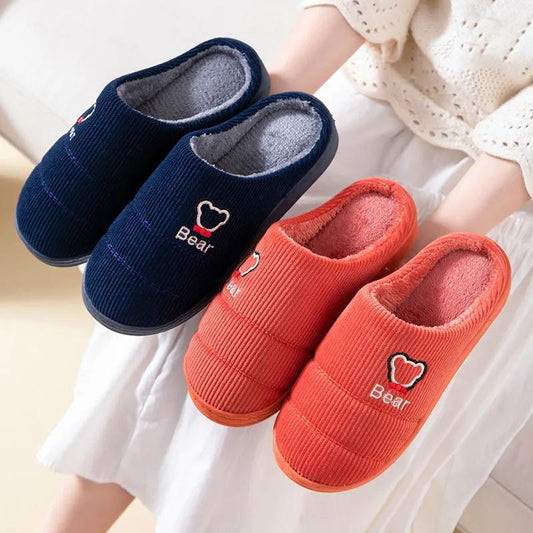 Slippers Women Winter Thick Warm Home Cotton Shoes Men Plus Size Sliders House Non Slip Fleece Winter Slippers