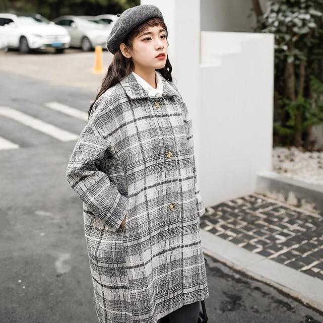 2019 Women Coat Outerwear Winter Clothing Fashion Warm Woolen Blends Female Elegant Woolen Coat