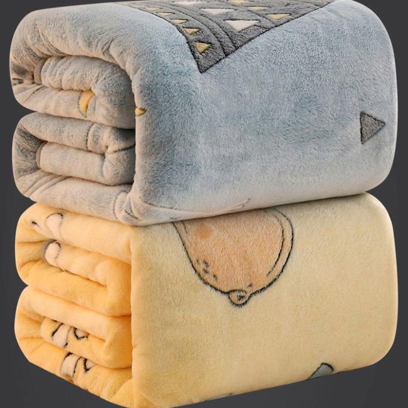 Blanket Thicken Warm Coral Fleece One-piece Single Double Quilt Blanket Winter Bedroom Nap Blanket Student Dormitory Plush Quilt