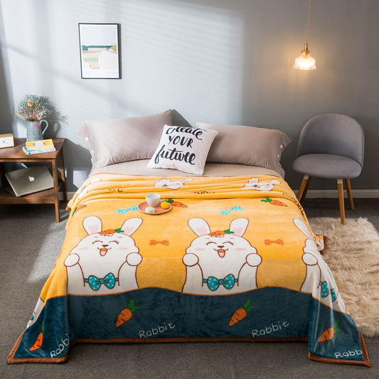 Winter Bed Blanket, Coral Fleece Embossed Sofa Blanket, Double-sided Plus Fleece Warmth, Breathable Blanket, Bed Sheet, Nap Blanket