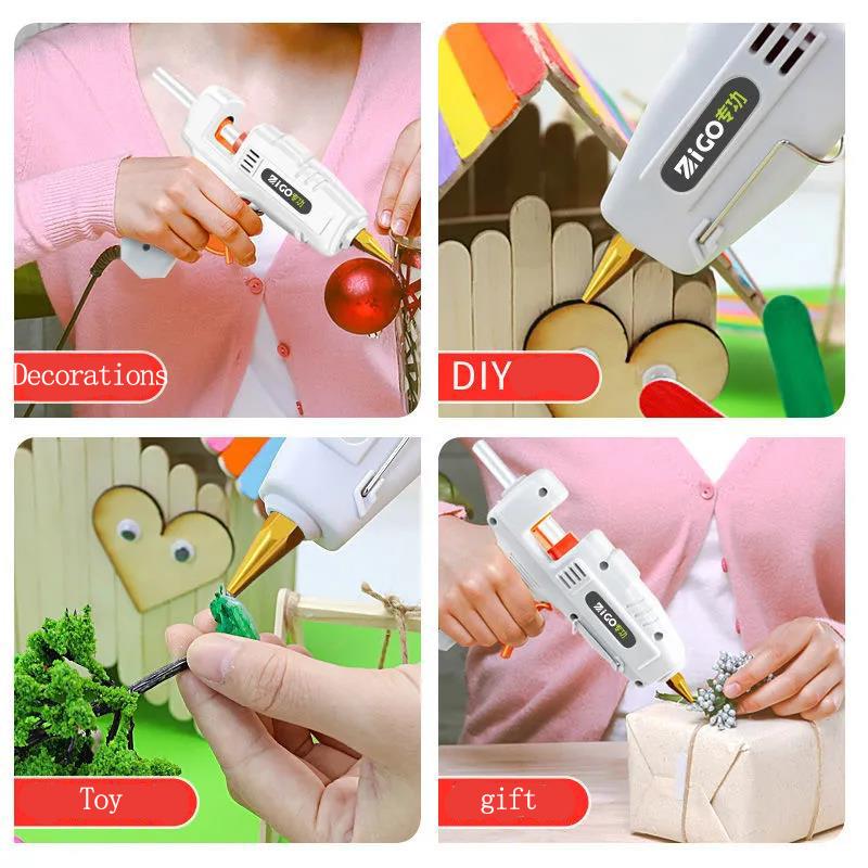 White Electric-hot Melt Gun Household DIY Repair Tool 90W Mini Glue Gun Student Tool Use 7mm Glue Stick