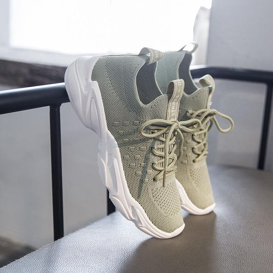 Flying Woven Women's Shoes Spring and Summer Breathable Student Sports Shoes Female Ins Street Shooting Casual Old Shoes Women
