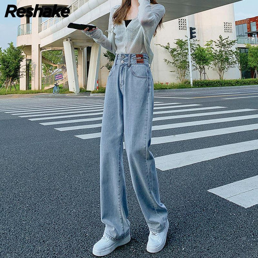 High-waisted Straight-leg Jeans Women's Spring Women's New Loose-fitting, Thin, Wide-leg Pants