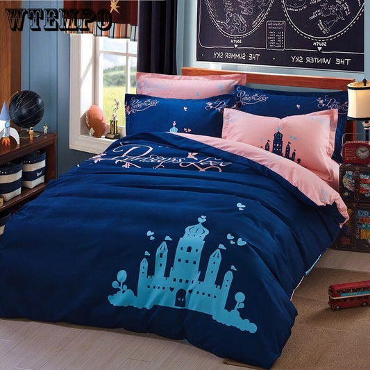 Flat Bed Sheet Set Pillowcase Bed Cover Housse Printing High Quality Bedding Set Bed Linings
