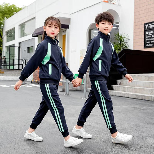 Spring and Autumn Children's School Uniforms Kindergarten Uniforms Primary School Uniforms Children's Class Uniforms, Sportswear Two-piece Suits