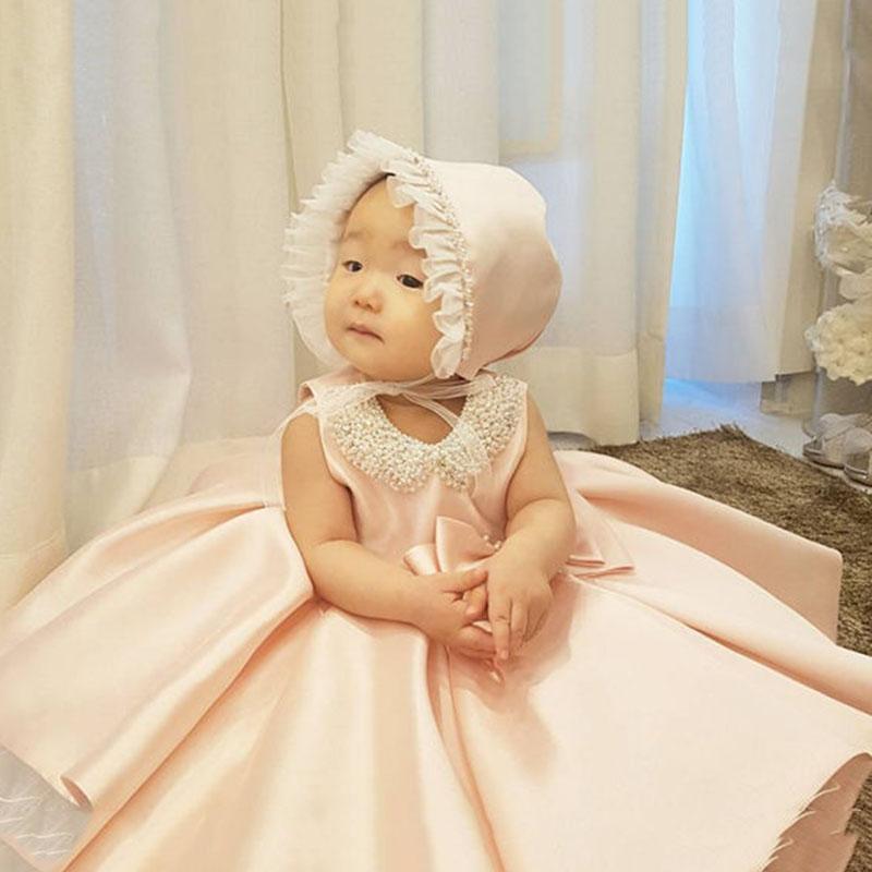 Children's Dress Princess Skirt Flower Girl Wedding Birthday Baby Sweet Dress Girl Piano Host Performance Costume Round Neck Sleeveless Bow Decoration