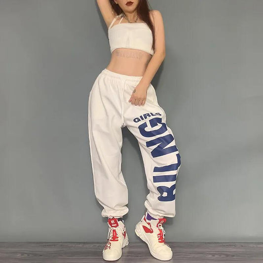 Casual Sports Pants Women Loose-fitting Feet Are Thin Hip-hop Pants Women Jazz Hip-hop Trousers Printing Tide Summer Thin Section