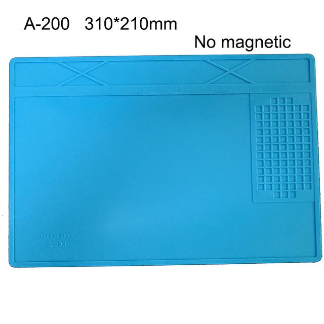 Big Heat-Resistant Silicone Pad Desk Magnetic Mat Platform PCB Phone Soldering Repair Station Work Insulation 500 C