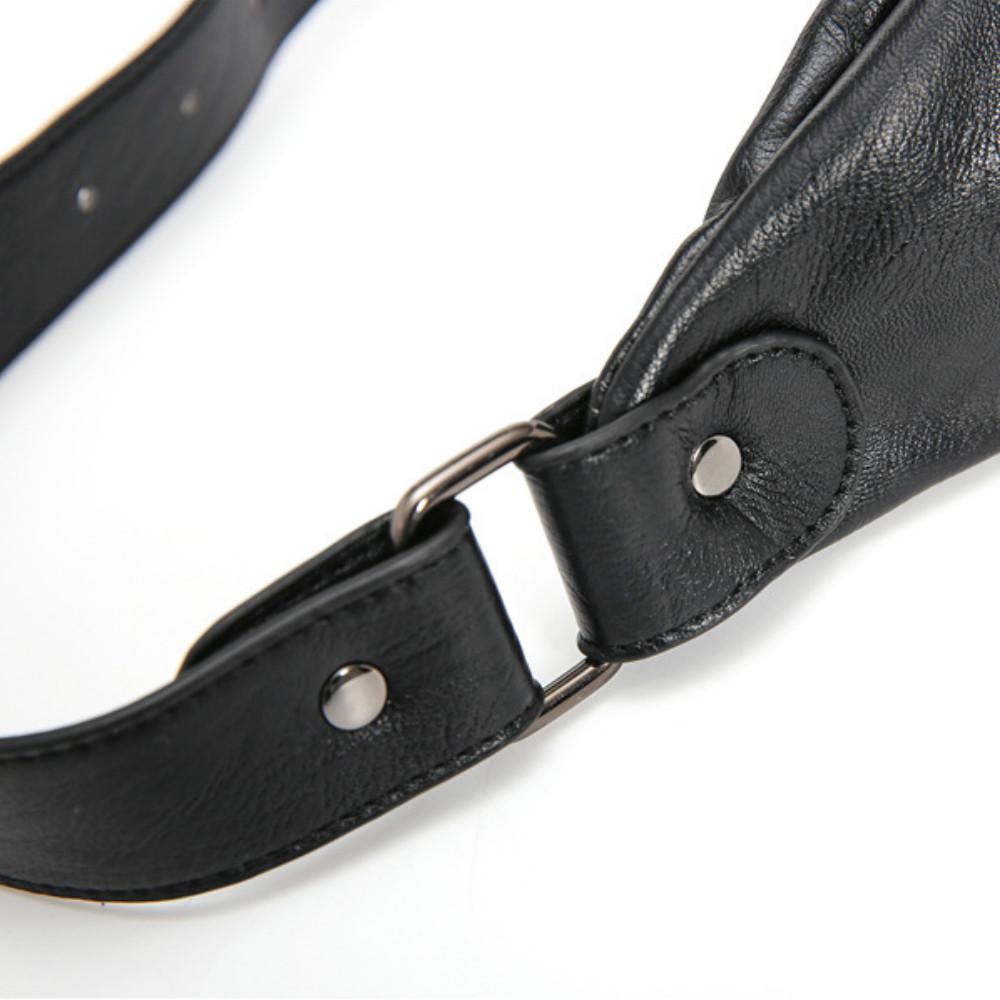 Casual Waist Bag Couple Leather Stitching Chest Bag Mobile Phone Bag Outdoor Sports Shoulder Bag