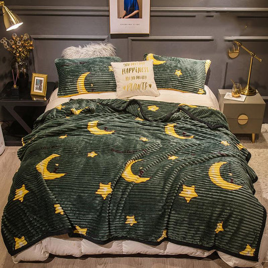 Double-sided Coral Fleece Thick Four Seasons Blanket Flannel Cover Blanket Crystal Fleece Bed Sheet Small Nap Blanket