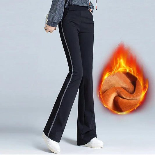 Women's Sports Micro-flared Pants Korean Style Loose and Versatile High-waist Legging Casual Pants Autumn and Winter Wide-leg Women's Trousers