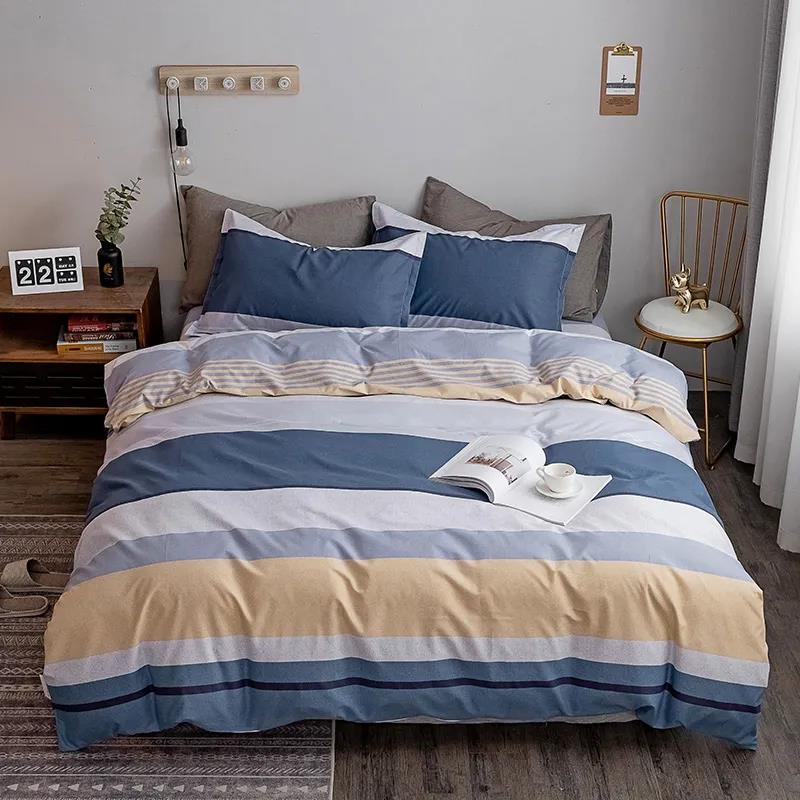 Four-piece Bed Sheet Quilt Cover Student Dormitory Single Bed Bedding Washed Cotton Quilt Cover Sheet 1.8m