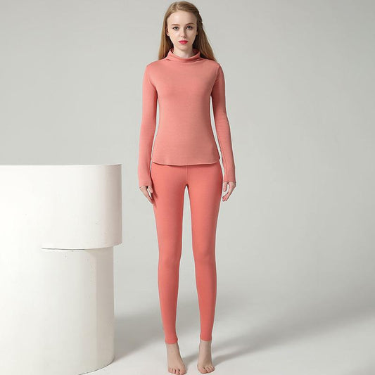 Women Long Sleeve Thermal Underwear Women Winter Thicken Tight Suit Sexy Pajamas Autumn Spring Windproof Soft Lining Comfortable Breathable Versatile