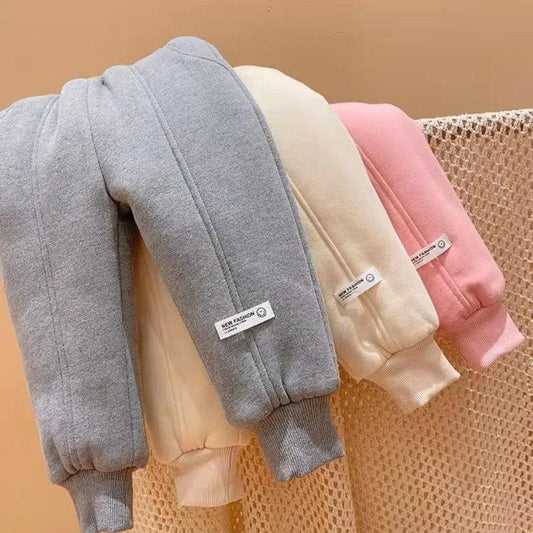 Girls' Cotton Pants Winter Plush Thickened Men's and Women's Treasure A Pair of Winter Loose Pants Children Wear Warm Sweatpants