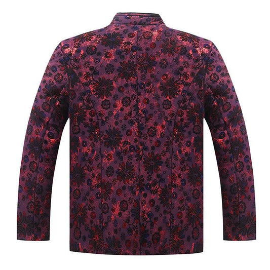 Wool Padded Jacket Ladies Middle-aged and Elderly Winter Thick Fur Warm Coat Mother Wear Leather Long-sleeved Jacket