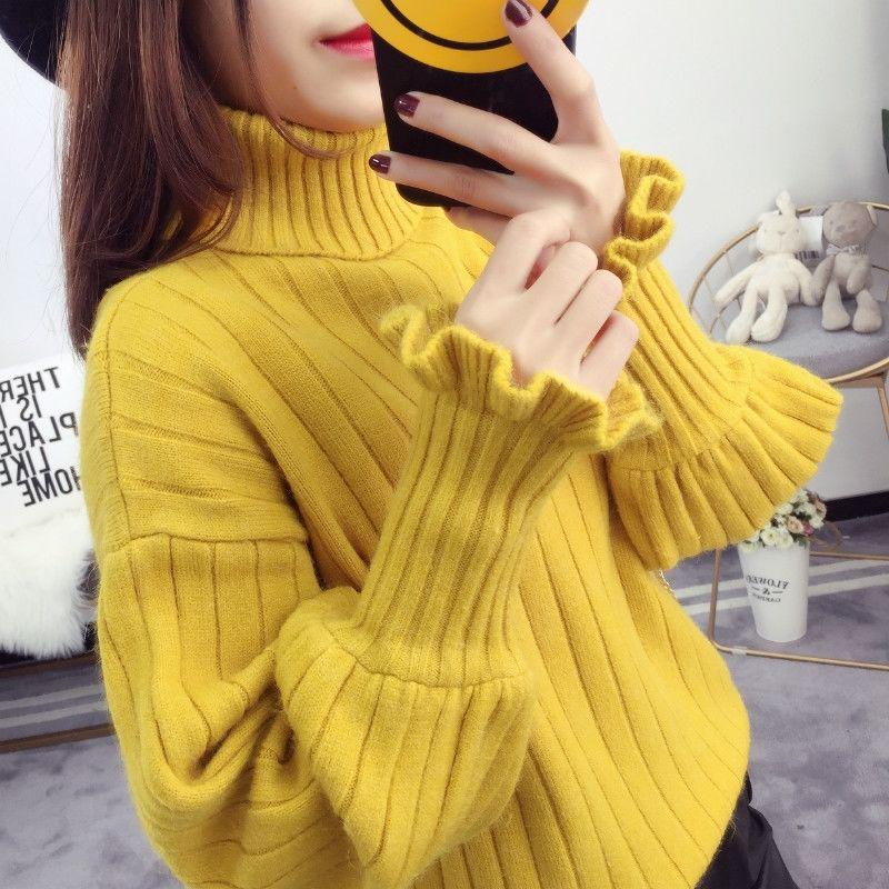 Sweater Women Autumn and Winter New High-neck Loose Loose Lazy Wind Knit Small Fresh